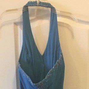 Blue color dress with sequins